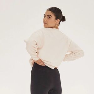 Girlfriend Collective Ecru Cropped Sweatshirt & Sweatpants